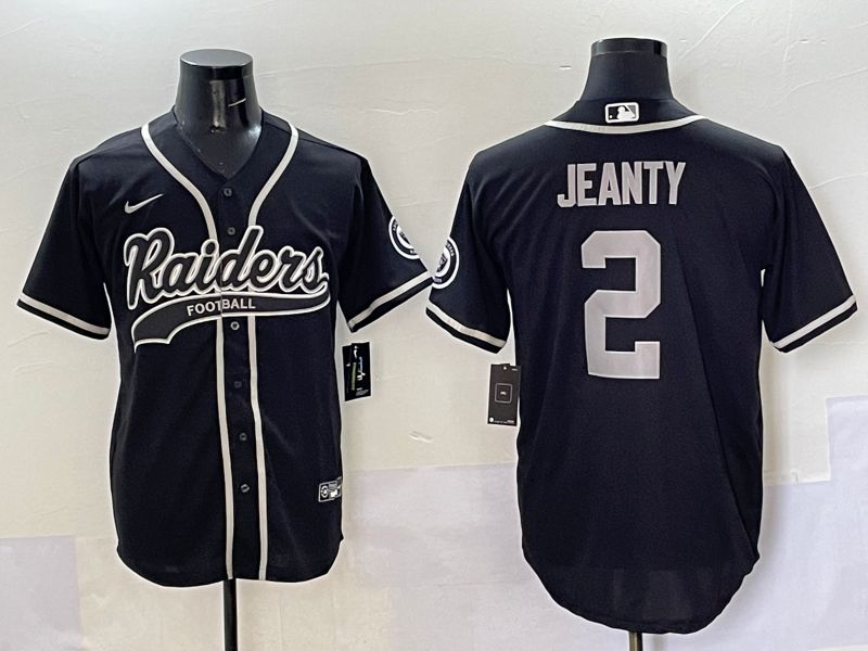 Men 2025 Oakland Raiders 2 Jeanty Black Joint Name Nike Limited NFL Jersey style 1